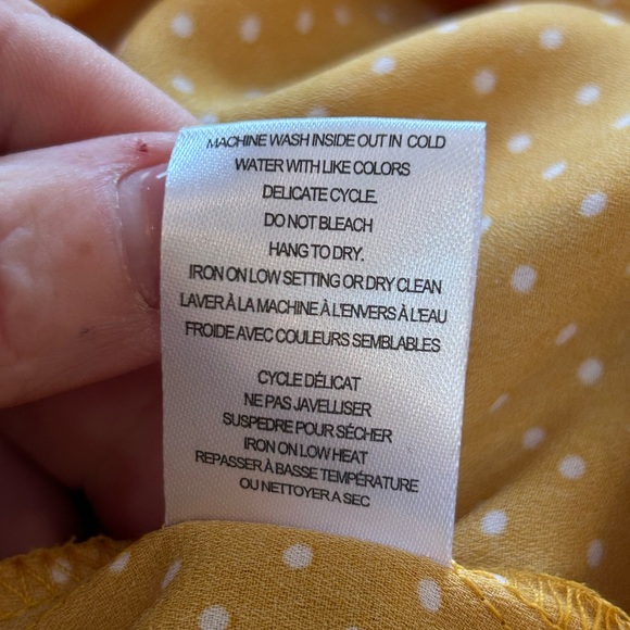 Jules & Leopold Mustard Polka Dot Ruffle Sleeve Blouse 3X NWT - Picture 9 of 10